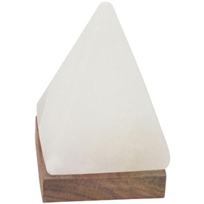Salzkristall-Tischlampe HIMALAYA SALT DREAMS USB-Pyramide Lampen Gr. Ø 7 cm Höhe: 11 cm, weiß Dekoleuchten Handgefertigt aus Salzkristall - jeder Stein ein Unikat, H: ca.11 cm