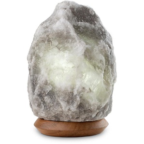 Salzkristall-Tischlampe SCHLAFWELT Sari Lampen Gr. Ø 12 cm Höhe: 18 cm, grau Dekoleuchten Handgefertigt - jeder Stein ein Unikat, H: ca.18 cm, ca.2-3 kg