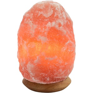 Salzkristall-Tischlampe SCHLAFWELT Sari Lampen Gr. Ø 12 cm Höhe: 18 cm, orange Dekoleuchten Handgefertigt - jeder Stein ein Unikat, H: ca.18 cm, ca.2-3 kg