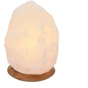 Salzkristall-Tischlampe SCHLAFWELT Sari Lampen Gr. Ø 12 cm Höhe: 18 cm, weiß Dekoleuchten Handgefertigt - jeder Stein ein Unikat, H: ca.18 cm, ca.2-3 kg