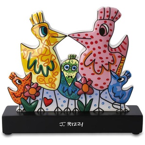 Sammelfigur GOEBEL Figur James Rizzi - Our colorful family Dekofiguren Gr. B/H/T: 19 cm x 17 cm x 5 cm, Vögel, bunt Sammlerfiguren