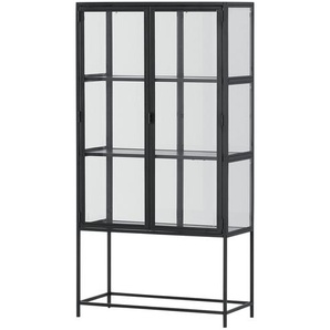 Sammlervitrine - schwarz - Materialmix - 77 cm - 150 cm - 35 cm | Möbel Kraft