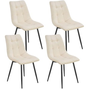 Samt Esszimmerstuhl Blanca 4er Set - Beige