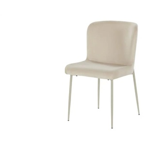 Samt-Polsterstuhl  Emmeline ¦ beige ¦ Maße (cm): B: 50 H: 85 T: 62.0