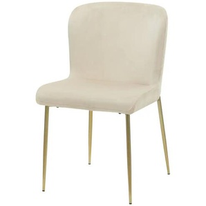 Samt-Polsterstuhl  Emmeline ¦ creme ¦ Maße (cm): B: 50 H: 85 T: 62.0