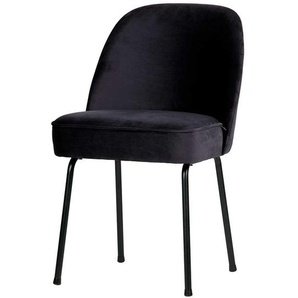 Samt Stühle im Retro Design Blauschwarz (2er Set)
