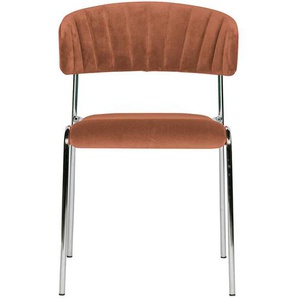 Samt Stühle in Apricot modern (2er Set)