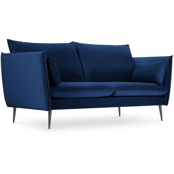 Samtiges Sofa, Agate, 2 Sitze, Königsblau, 143x100x97