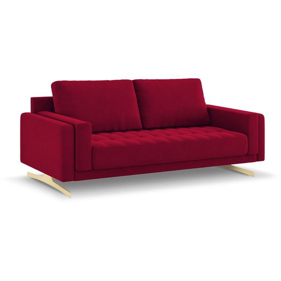 Samtiges Sofa, Kelso, 3 Sitze, Rot, 218x94x82