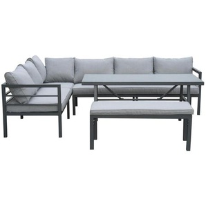 San Menaio Gartenlounge Set - Aluminium, grau, für 8 Personen, wetterfest - Ecklounge, Lounge Set bellavista - Home&Garden / Green Spirit