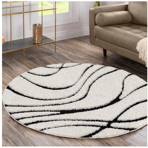 Sanat Hochflor-Teppich Luxus 3503, rund, Höhe: 30 mm, robuster Langflor, weich, Wohnzimmer, Schlafzimmer