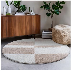 Sanat Hochflor-Teppich Milano 1254, rund, Höhe: 30 mm, Hochflor, Wohnzimmer, Schlafzimmer, fußbodenheizungsgeeignet