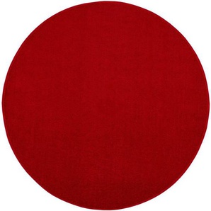 Sanat Teppich Uni, rund, Höhe: 13 mm, robuster Kurzflorteppich, große Farbauswahl