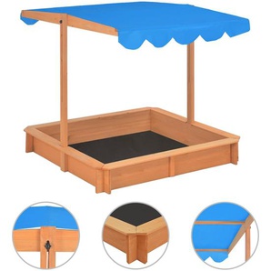 vidaXL Sandkasten mit Verstellbarem Dach Tannenholz 115x115x115 cm