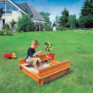 Sandkasten Modell Donald 1 x 1 m imprägniertes Holz Gartenspielzeug Promadino