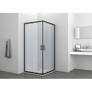 Sanotechnik Duschkabine, Schwarz, Metall, Glas, 78.5-90x190x78.5-90 cm, Badezimmer, Baden & Duschen, Duschkabinen
