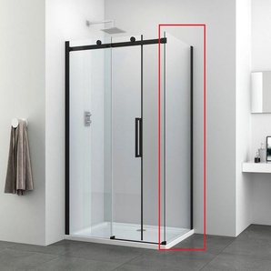 Sanotechnik Duschwand Elite Black Fixglas, Sicherheitsglas, 78-80 cm Breite