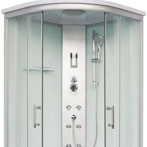 Sanotechnik Komplettdusche Scala, BxT: 90x90 cm, Sicherheitsglas, 1-tlg., mit Beleuchtung und Sitz