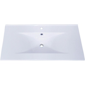 Waschbecken SANOTECHNIK Waschtische weiß Waschbecken 80 cm, Marmor