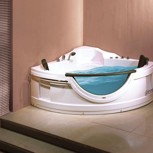 Whirlpool-Badewanne SANOTECHNIK COSTA RICA Badewannen weiß Badewannen 15015068 cm, Eck Whirlpool mit Fenster