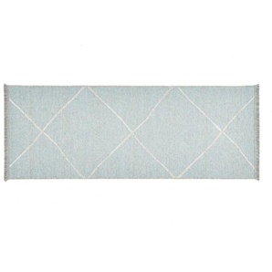 SANSIBAR Sylt Teppich  Braderup ¦ blau ¦ Wolle,Viskose ¦ Maße (cm): B: 80 H: 0,5