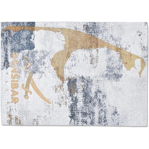 SANSIBAR Sylt Webteppich Keitum ¦ gold ¦ Synthetische Fasern ¦ Maße (cm): B: 80 H: 0,3