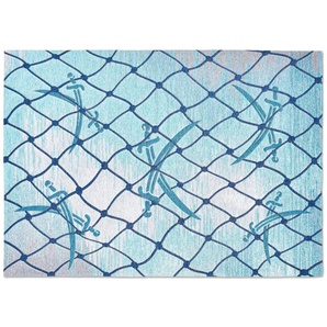 SANSIBAR Sylt Webteppich - blau - Baumwolle - 130 cm - 0,3 cm | Möbel Kraft