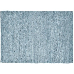 SANSIBAR Sylt Wollteppich  Hörnum ¦ blau ¦ Wolle ¦ Maße (cm): B: 170 H: 1,2