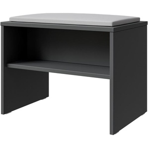 Saphir Badkommode Badezimmer Sitzbank inkl. Sitzkissen aus Kunstleder in weiß und Ablage, verschiedene Farben, Garderobenbank 60 cm breit, gepolstert