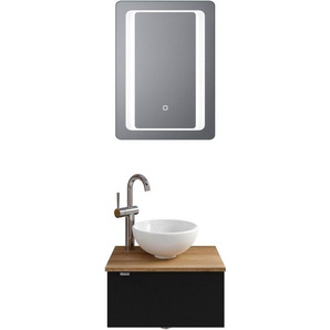 Saphir Badmöbel-Set Serie 6915, (4-St), Gäste-Bad, 51 cm breit, mit LED-Spiegel und 1 Tür