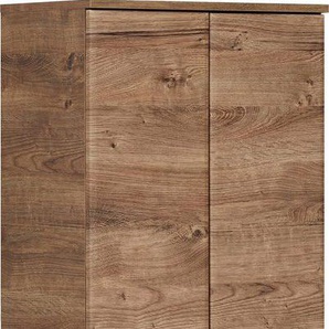 Saphir Midischrank Quickset Badschrank 50 cm breit, 2 Türen, 2 Schubladen, 2 Einlegeböden Badezimmer-Midischrank inkl. Türdämpfer, Griffe in Chrom glänzend