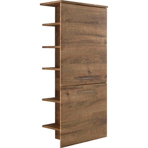 Saphir Midischrank Quickset Badschrank 50 cm breit, 2 Türen, seitliche Ablagen Badezimmer-Midischrank inkl. Türdämpfer, Griffe in Chrom glänzend