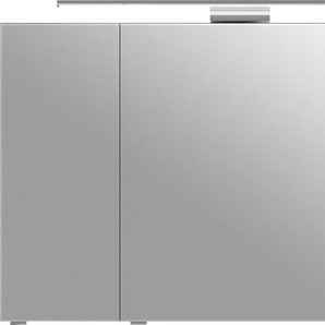 Saphir Spiegelschrank 6005 Sprint Badschrank, 3 Spiegeltüren, 6 Einlegeböden, 120 cm breit inkl. LED-Beleuchtung, Türdämpfer, Schalter-/Steckdosenkombination