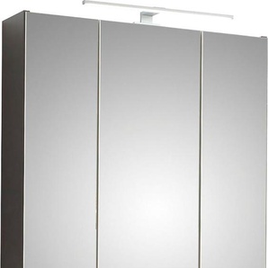 Saphir Spiegelschrank Quickset 357 Badschrank, 3 Spiegeltüren, 6 Einlegeböden, 65 cm breit inkl. LED-Beleuchtung, Türdämpfer, Schalter-/Steckdosenkombination
