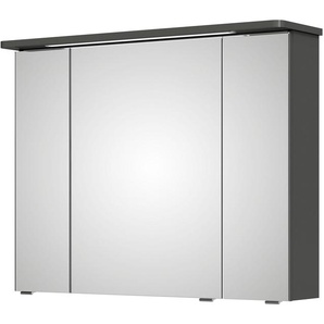 Saphir Spiegelschrank Serie 4005 Badezimmer-Spiegelschrank inkl. LED-Kranzbeleuchtung Badschrank 90 cm breit, 3 Türen, 6 Glas-Einlegeböden, inkl. Türdämpfer