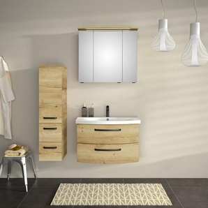 Saphir Waschtisch Serie 4010 Keramik-Waschtisch mit Unterschrank, 84 cm breit, Waschplatz mit 2 Schubladen, Badmöbel-Set mit Waschtisch