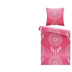 Satin Bettwäsche Dreamcatcher | rosa/pink | 135 cm |