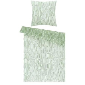 HOME STORY Satin Bettwäsche | grün | 135 cm |