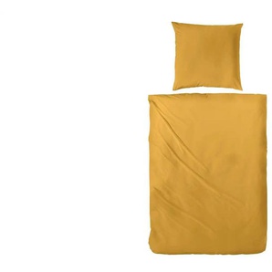 Satin Bettwäsche-Set | gelb | 155 cm | 1 cm |