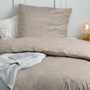 Satin-Bettwäsche - taupe - 100% Baumwolle - - Maße: 135 x 200 cm
