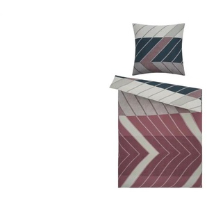 Satin Bettwäsche Zick Zack | rot | 135 cm |