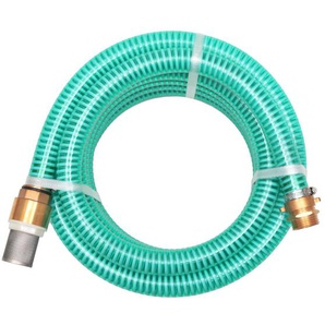 vidaXL Saugschlauch mit Messing-Anschlüssen 10 m 25 mm Grün
