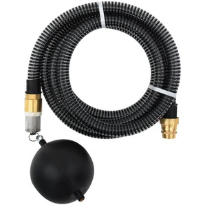 vidaXL Saugschlauch mit Messing-Anschlüssen Schwarz 1,1 10 m PVC