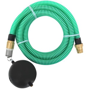 vidaXL Saugschlauch mit Messing-Anschlüssen Grün 1,1 5 m PVC