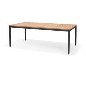 ScanCom Topaz Tisch Quadratisch aus Aluminium / Teakholz 201,1x90