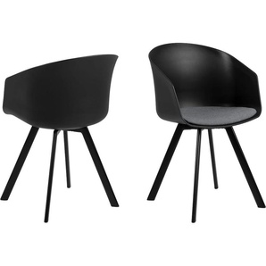 Schalenstuhl ACTONA GROUP Maik Stühle Gr. B/H/T: 52 cm x 81 cm x 55 cm, 2 St., Metall, schwarz (schwarz, schwarz) Schalenstühle