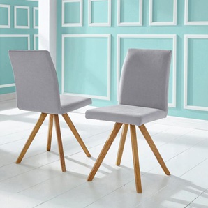 Schalenstuhl HOME AFFAIRE Rio Stühle Gr. B/H/T: 46 cm x 91 cm x 63 cm, 2 St., Struktur fein, Massivholz, grau (grau, eiche natur geölt) Schalenstuhl Schalenstühle Stühle Bezug in Kunstleder oder Strukturstoff und das Gestell ist Eiche geölt