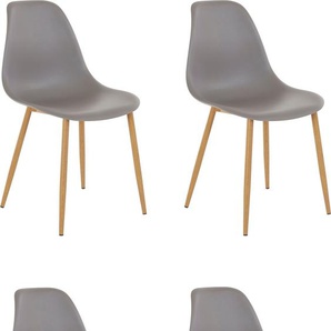 Schalenstuhl INOSIGN Miller Stühle Gr. B/H/T: 45 cm x 80 cm x 54 cm, 4er-Set, grau (hellgrau) Schalenstühle (2 Stück oder 4 Stück) Sitzschale in Kunststoff