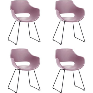 Schalenstuhl MCA FURNITURE Rockville Stühle Gr. B/H/T: 60 cm x 85 cm x 54 cm, 4 St., uni, Set + Metall, rot Schalenstühle