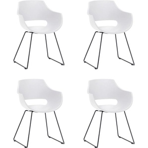 Schalenstuhl MCA FURNITURE Rockville Stühle Gr. B/H/T: 60 cm x 85 cm x 54 cm, 4 St., uni, Set + Metall, weiß Schalenstühle